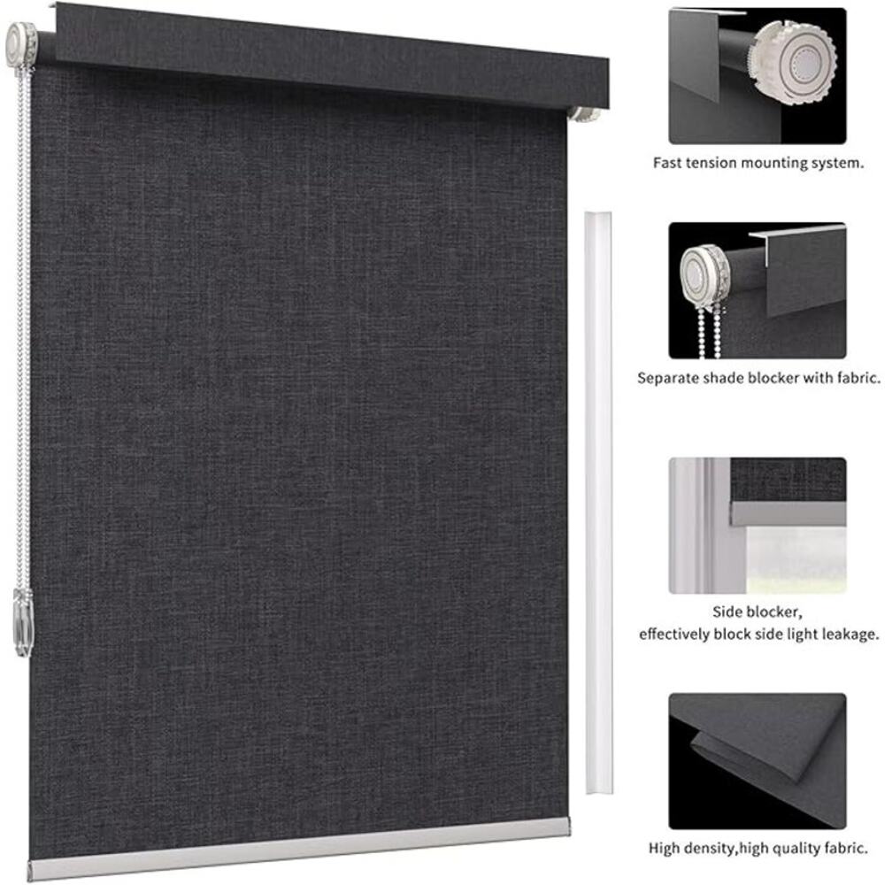 Corded No-Drill Blackout Roller Shade